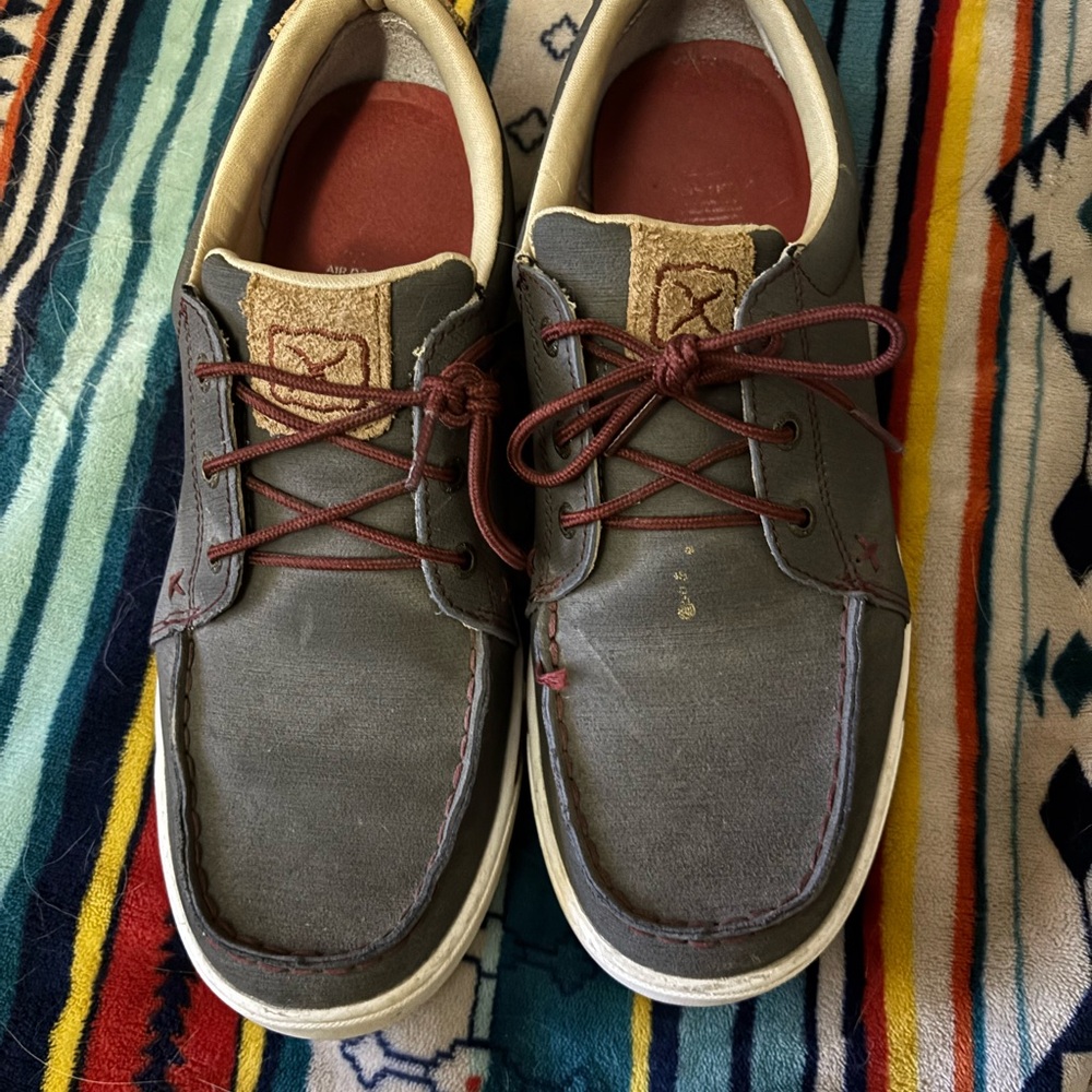 Twisted X Gray and Brown Women's Boat Shoes